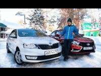 Сравнительный видео тест-драйв Lada Vesta и Skoda Rapid от Игоря Бурцева